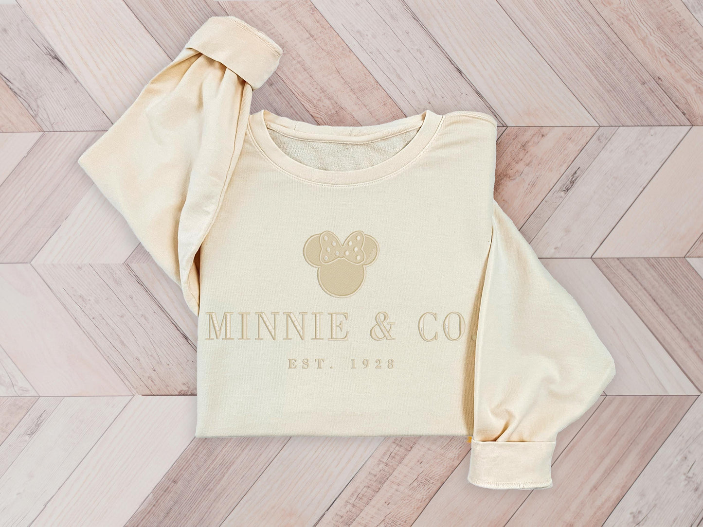 Minnie & Co.™ Monotone Sweatshirt – Minimalist Character-Inspired Crewneck (Pastel Edition)