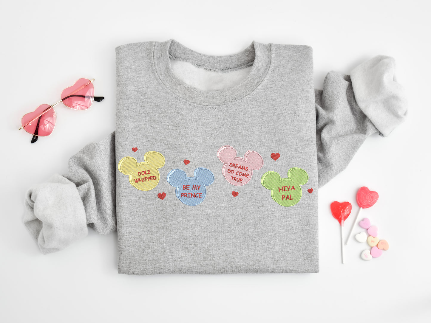 Mickey Valentine Conversation Heart Sweatshirt