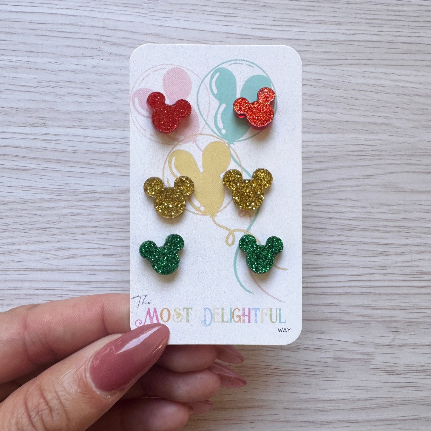 Mickey Head Acrylic Holiday Earrings