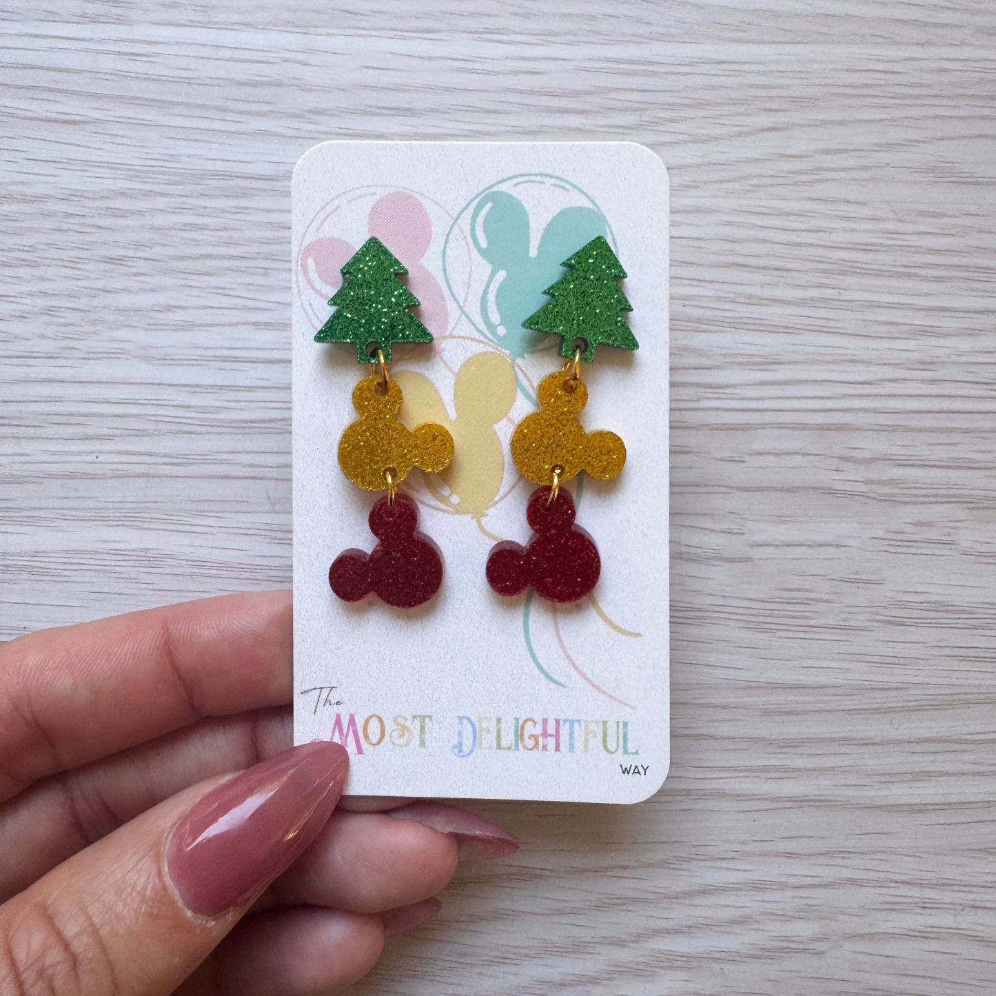 Merry Magic Tree & Mickey Dangle Earrings