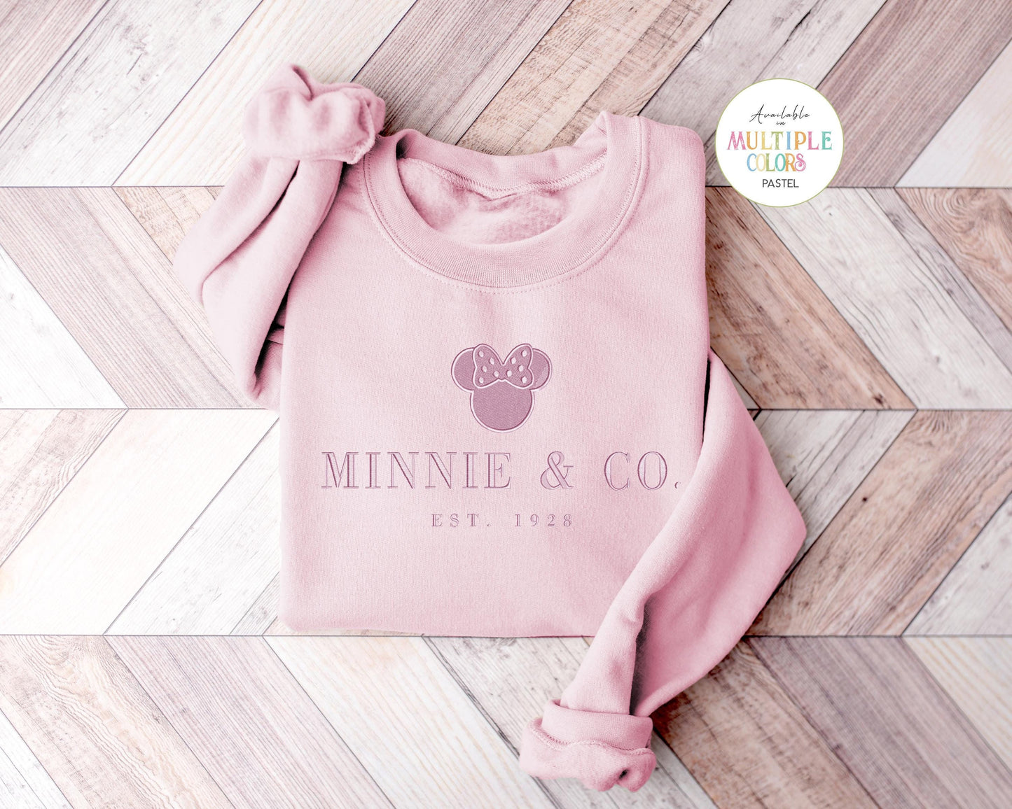 Minnie & Co.™ Monotone Sweatshirt – Minimalist Character-Inspired Crewneck (Pastel Edition)