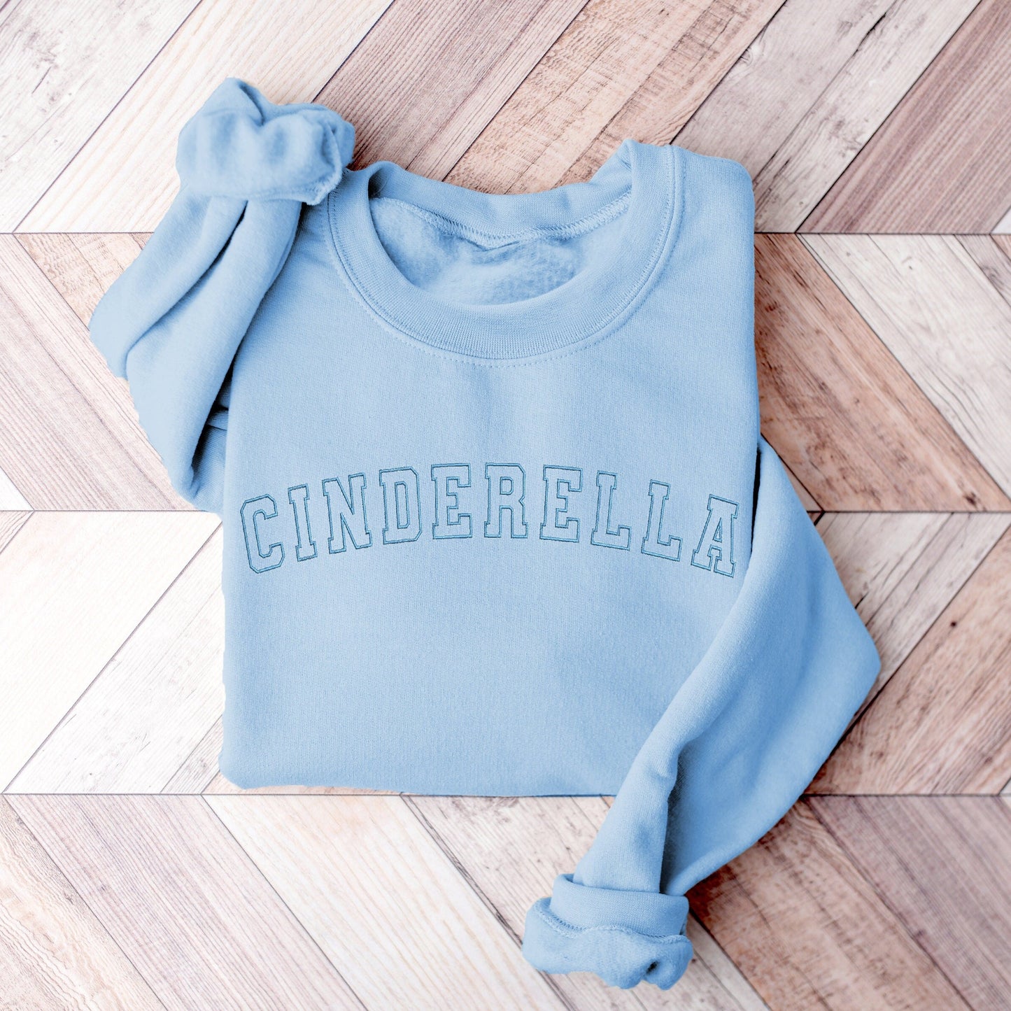 Cinderella Collegiate Block Letter Sweatshirt – Minimalist Princess-Inspired Crewneck