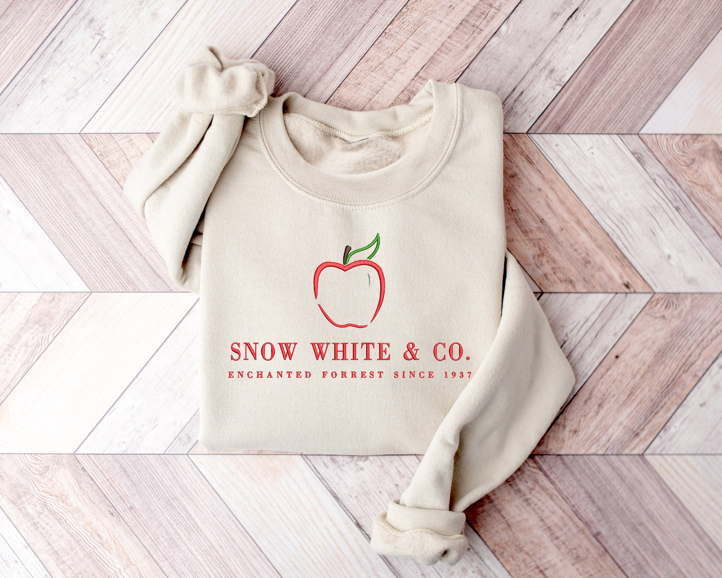 Snow White & Co.™ Apple Sweatshirt – Minimalist Princess-Inspired Crewneck