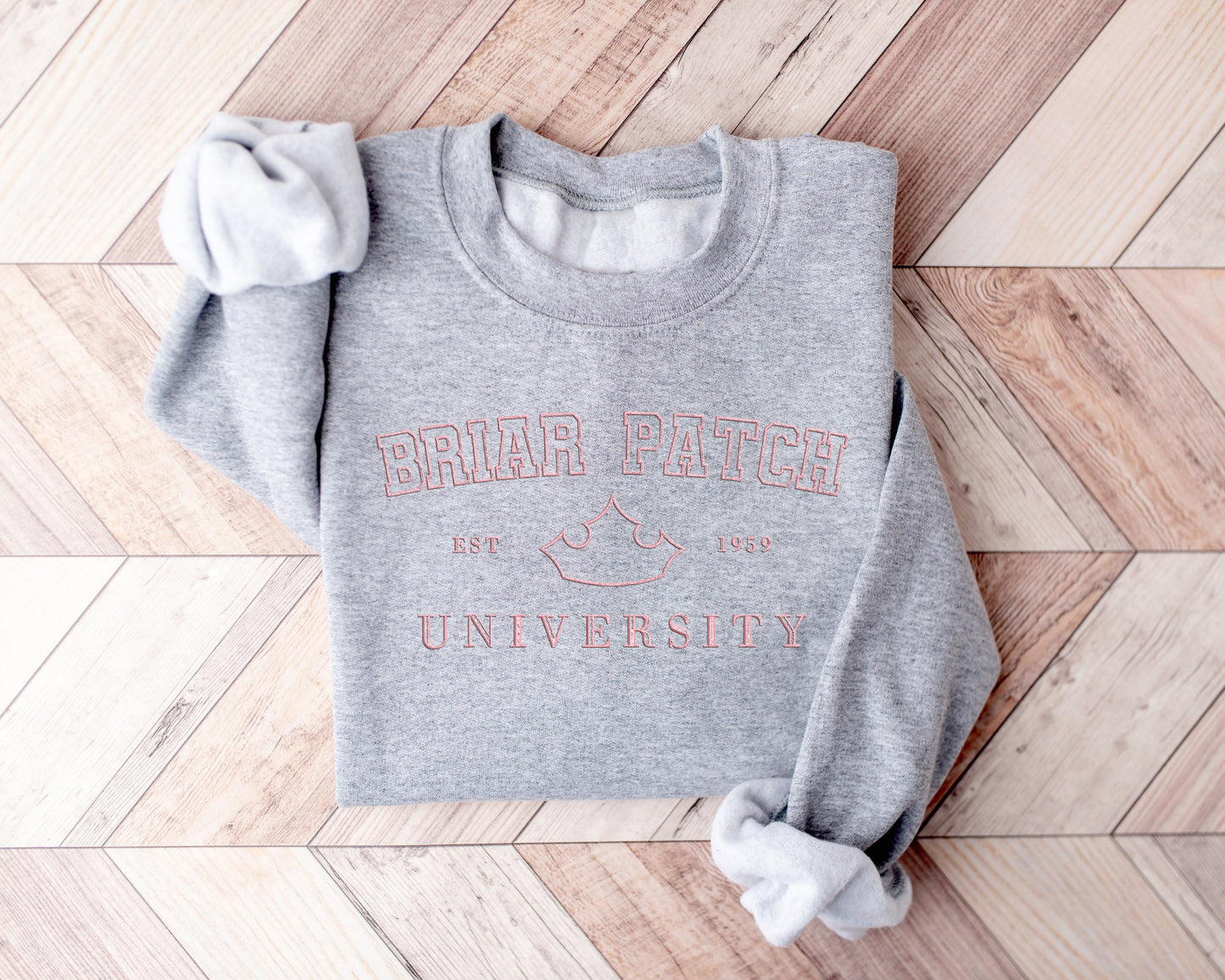 Briar Patch University Collegiate Sweatshirt – Minimalist Princess-Inspired Crewneck