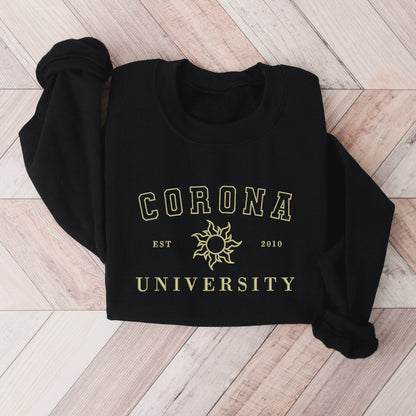 Corona University Collegiate Sweatshirt – Minimalist Princess-Inspired Crewneck