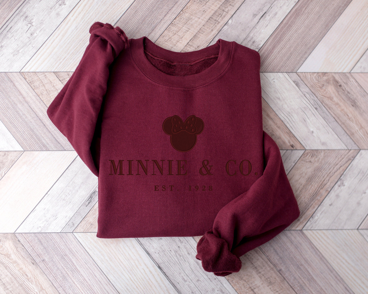 Minnie & Co.™ Monotone Sweatshirt – Minimalist Character-Inspired Crewneck - Fall Colors