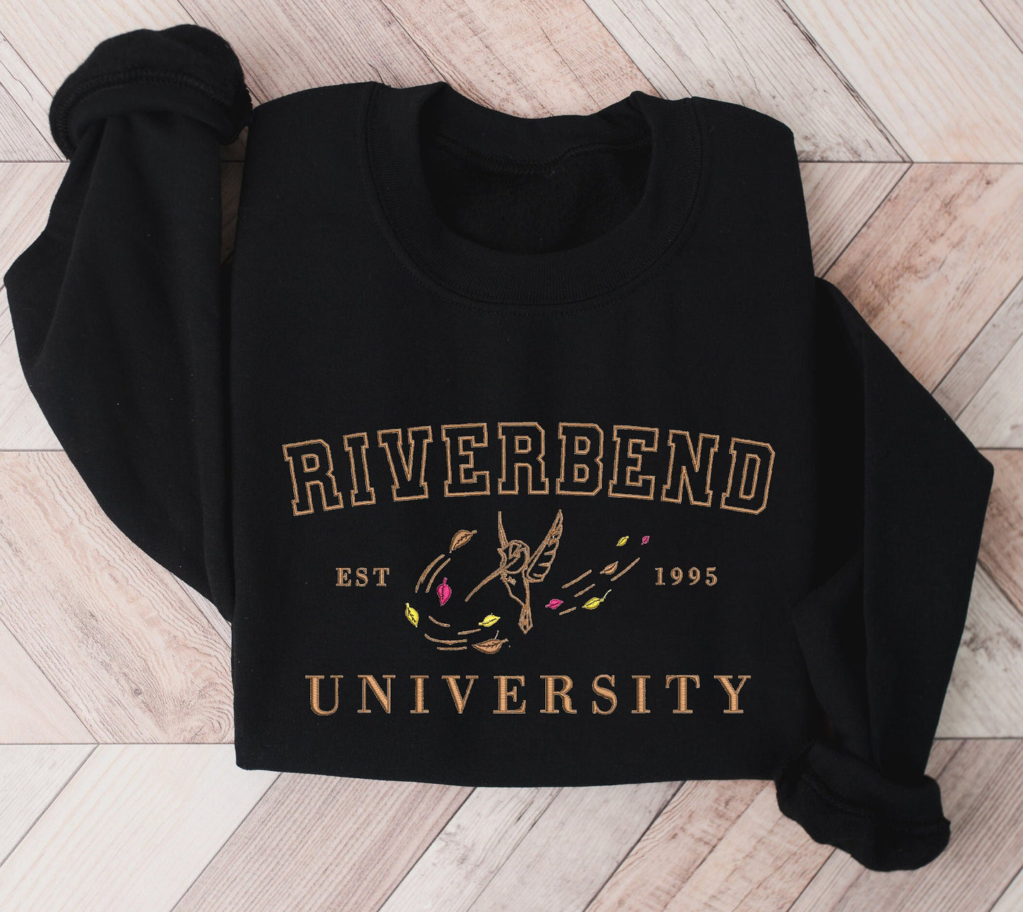 Riverbend University Collegiate Sweatshirt – Minimalist Princess-Inspired Crewneck