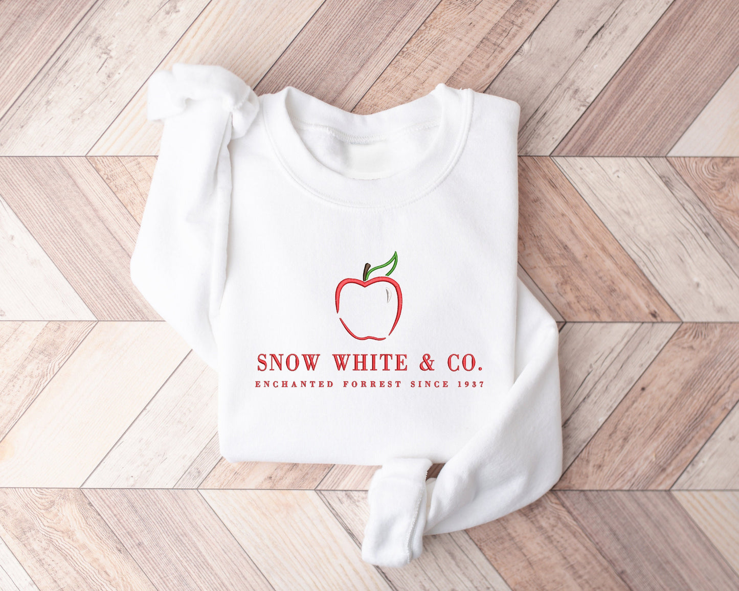 Snow White & Co.™ Apple Sweatshirt – Minimalist Princess-Inspired Crewneck