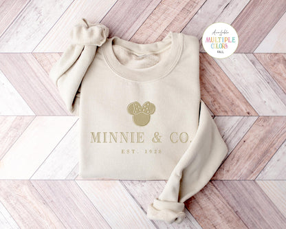 Minnie & Co.™ Monotone Sweatshirt – Minimalist Character-Inspired Crewneck - Fall Colors