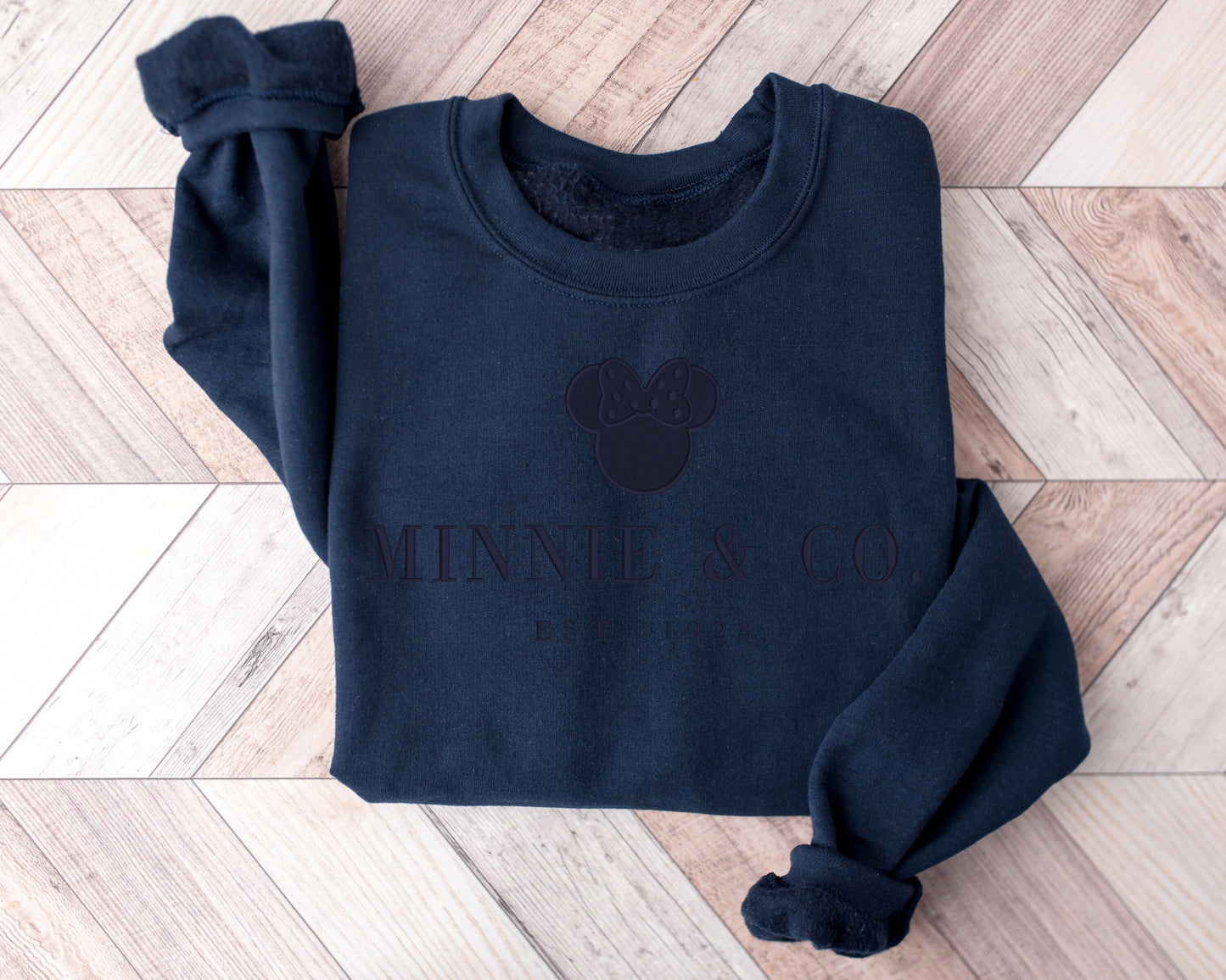 Minnie & Co.™ Monotone Sweatshirt – Minimalist Character-Inspired Crewneck - Fall Colors