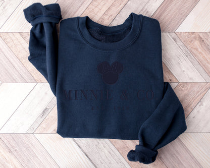 Minnie & Co.™ Monotone Sweatshirt – Minimalist Character-Inspired Crewneck - Fall Colors