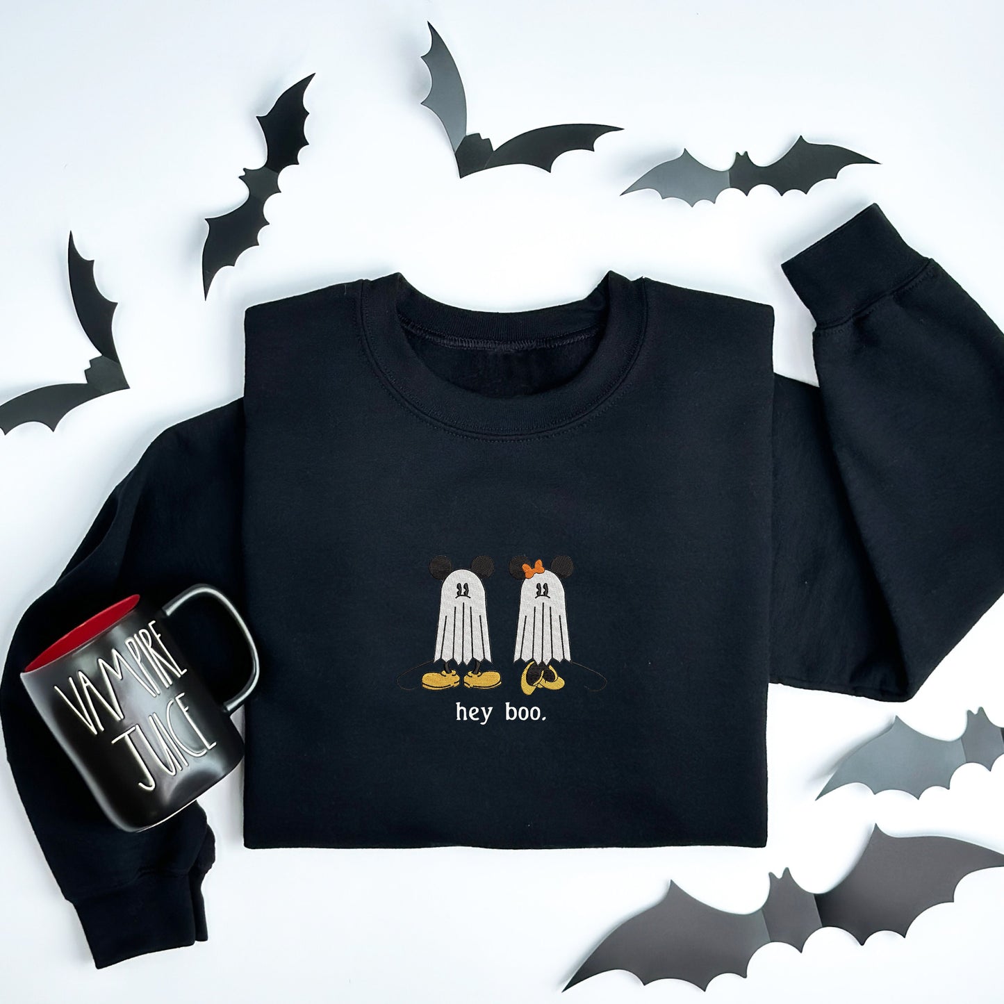 Mickey and Minnie Hey Boo Ghost Sweater