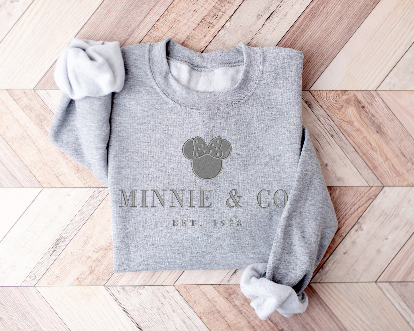 Minnie & Co.™ Monotone Sweatshirt – Minimalist Character-Inspired Crewneck - Fall Colors