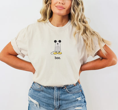 Embroidered Mickey Ghost Tee