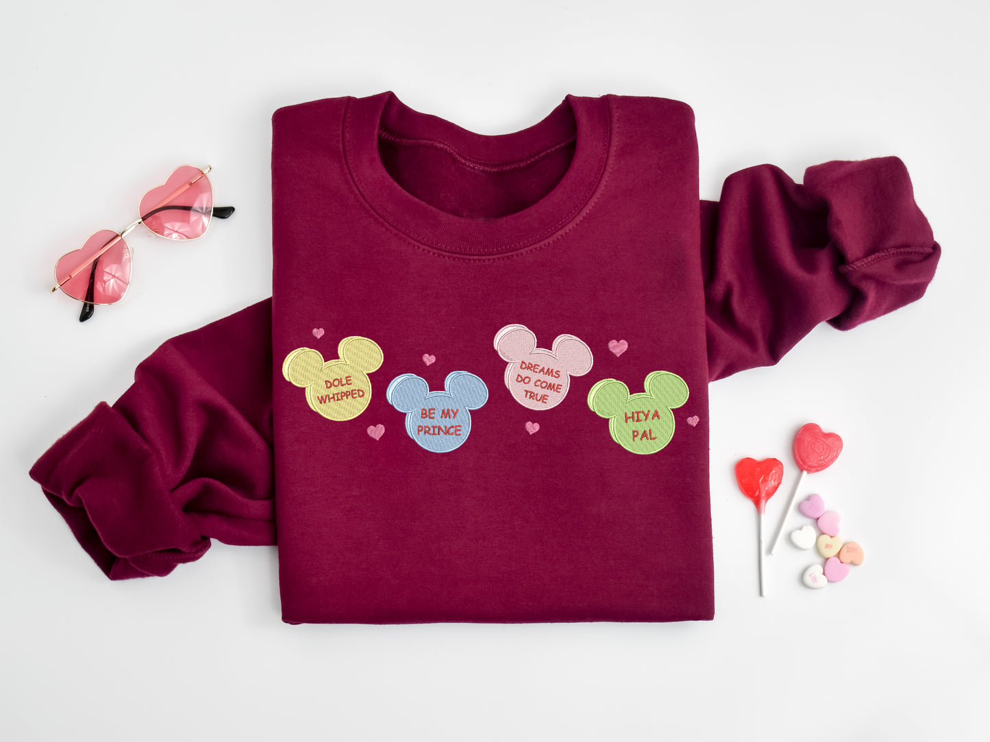 Mickey Valentine Conversation Heart Sweatshirt