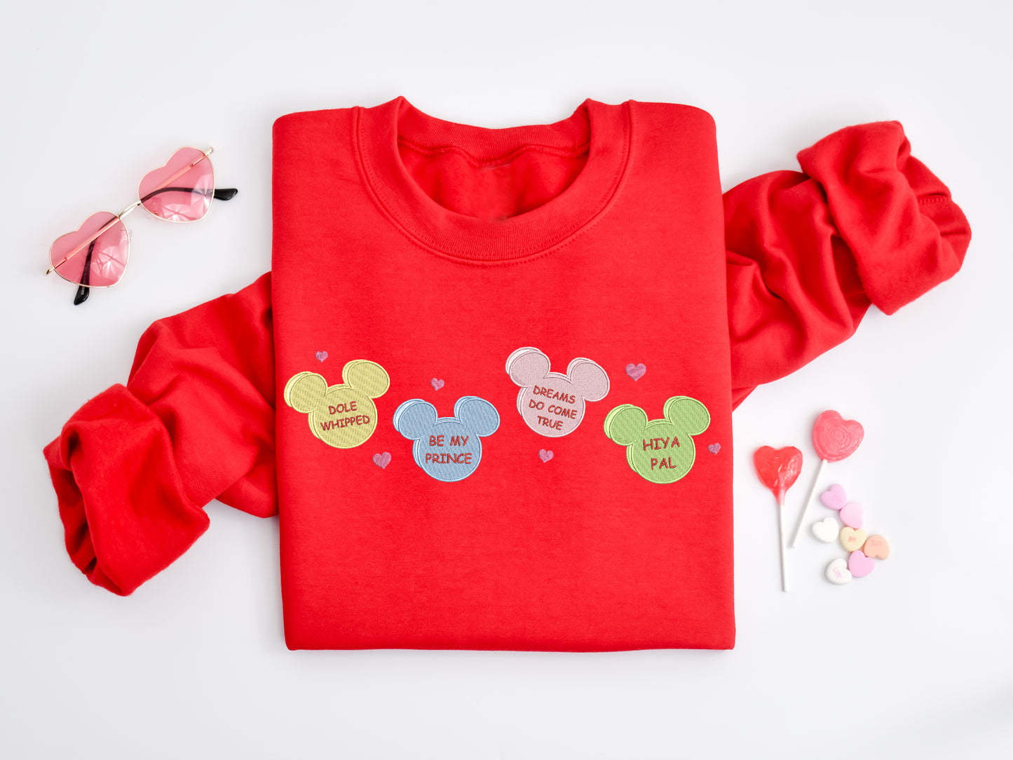 Mickey Valentine Conversation Heart Sweatshirt