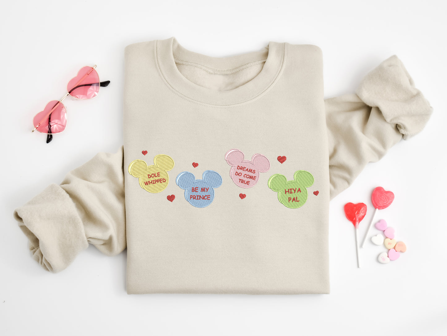 Mickey Valentine Conversation Heart Sweatshirt