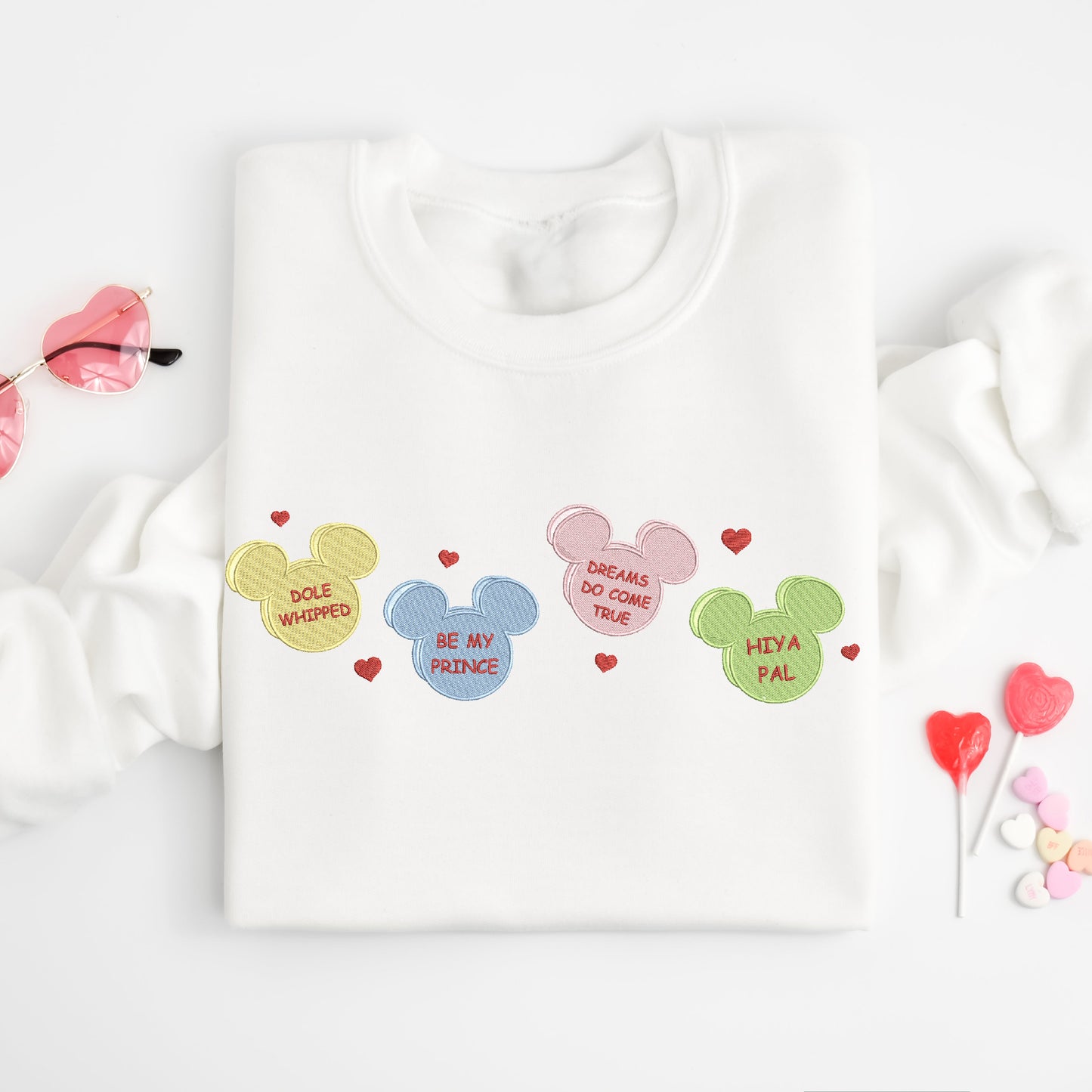 Mickey Valentine Conversation Heart Sweatshirt