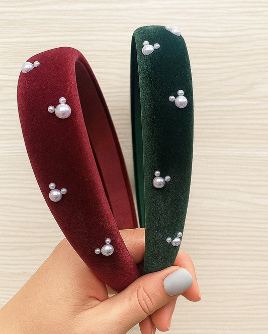 Velvet Pearl Mickey Headband
