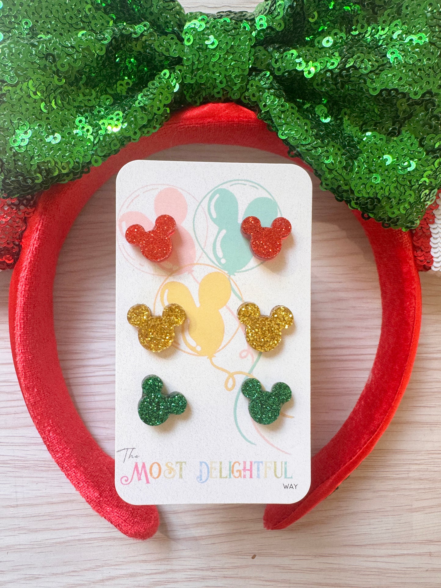 Mickey Head Acrylic Holiday Earrings