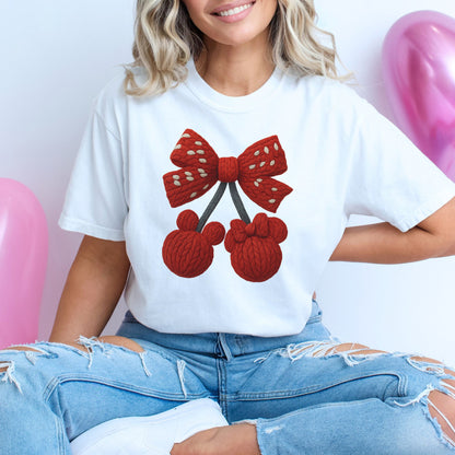 Crochet Cherries Valentine T-Shirt