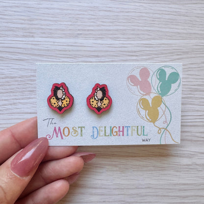 Cruella Inspired Stud Earrings