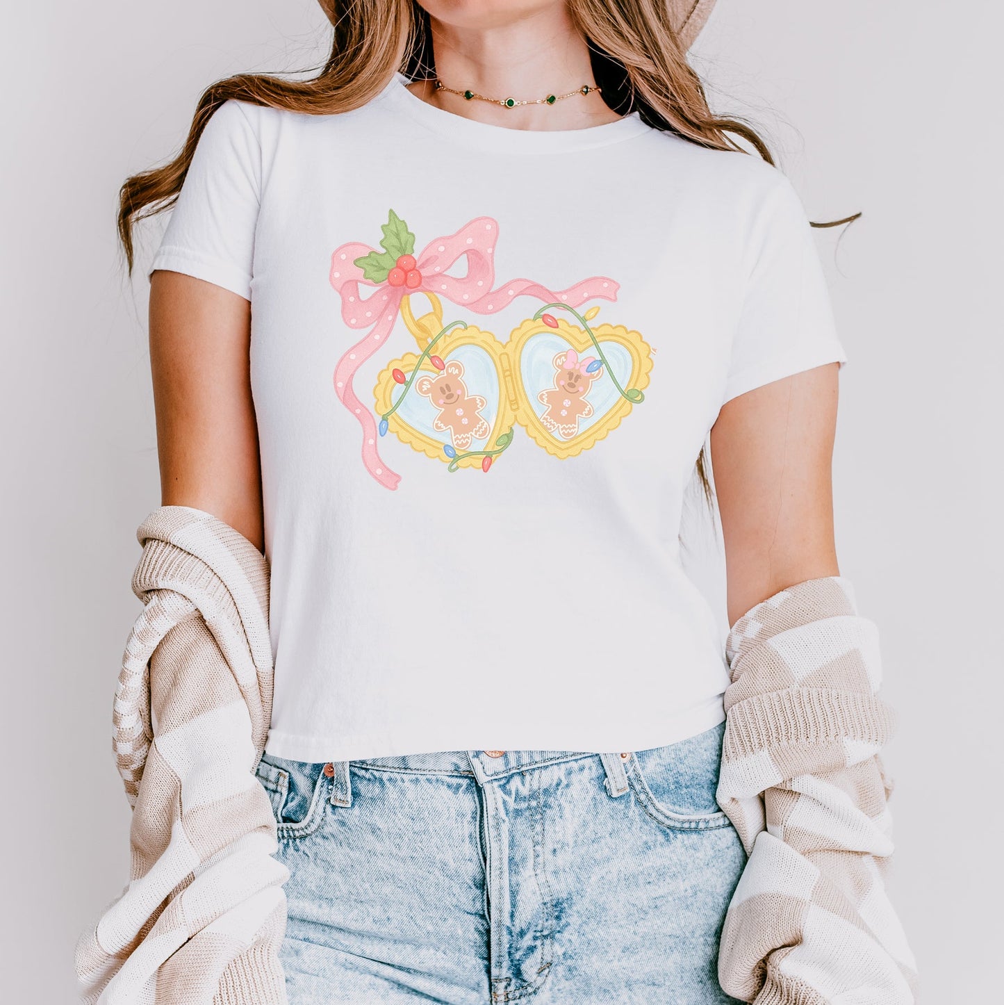 Mickey and Minnie Gingerbread Locket Tee