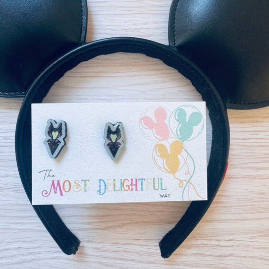 Maleficent Inspired Stud Earrings