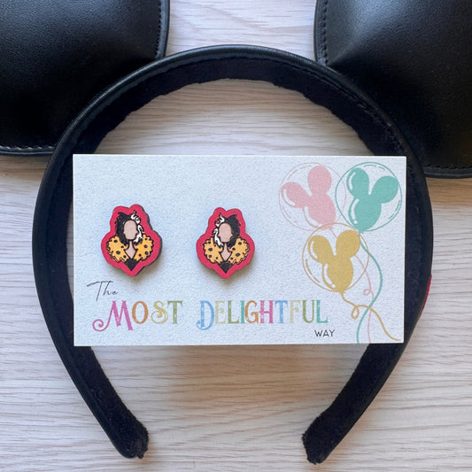 Cruella Inspired Stud Earrings