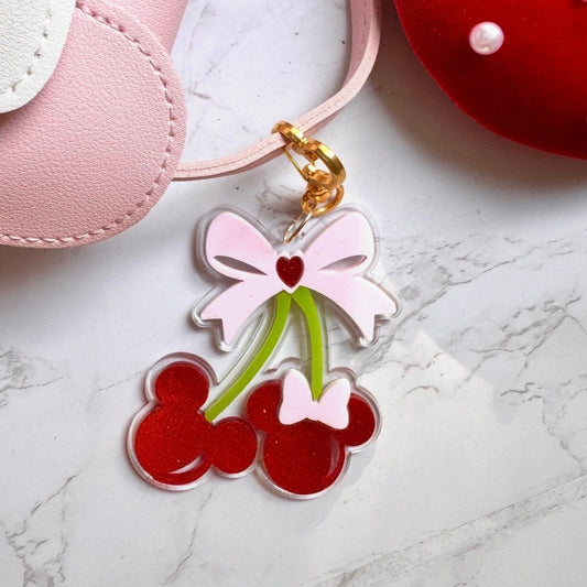 Mickey and Minnie Cherry Bag Charm