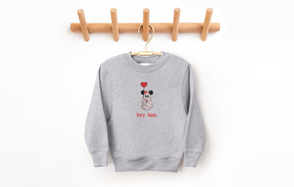 Youth Valentine Hey Boo Crewneck