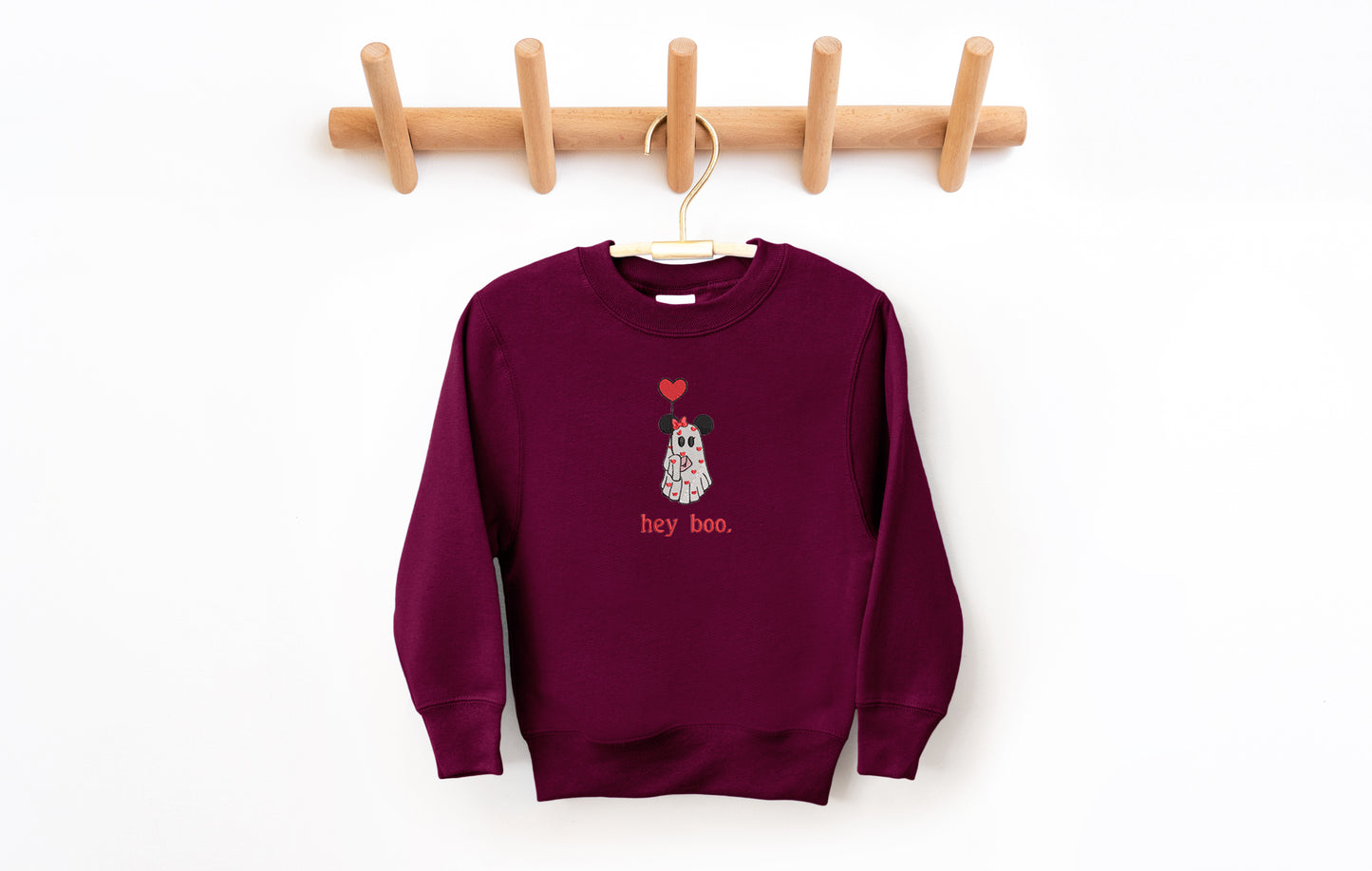 Youth Valentine Hey Boo Crewneck