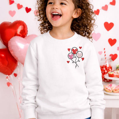 Youth Valentine Mickey Balloons Crewneck