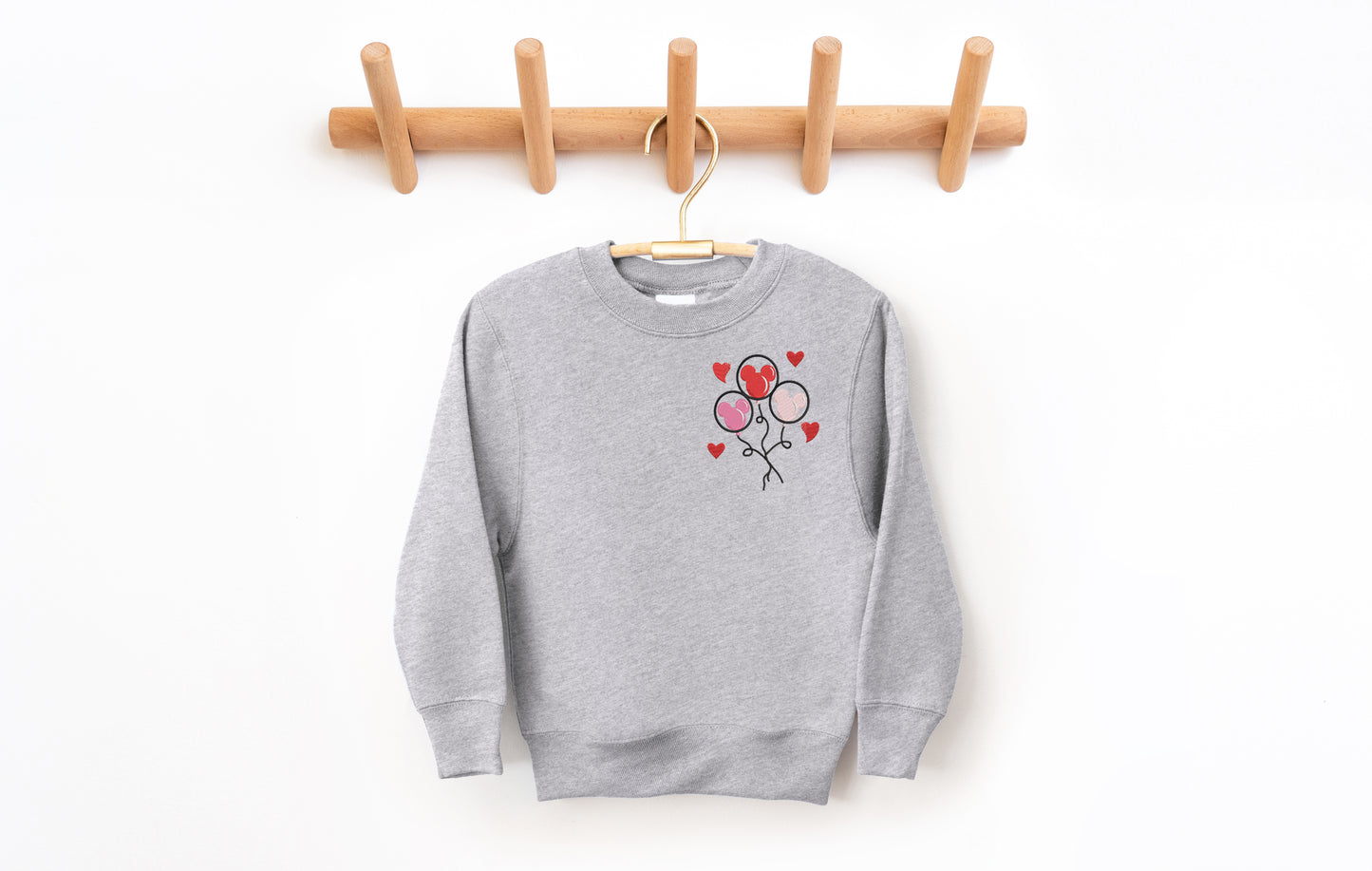 Youth Valentine Mickey Balloons Crewneck