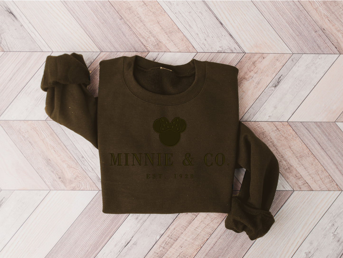 Minnie & Co.™ Monotone Sweatshirt – Minimalist Character-Inspired Crewneck - Fall Colors