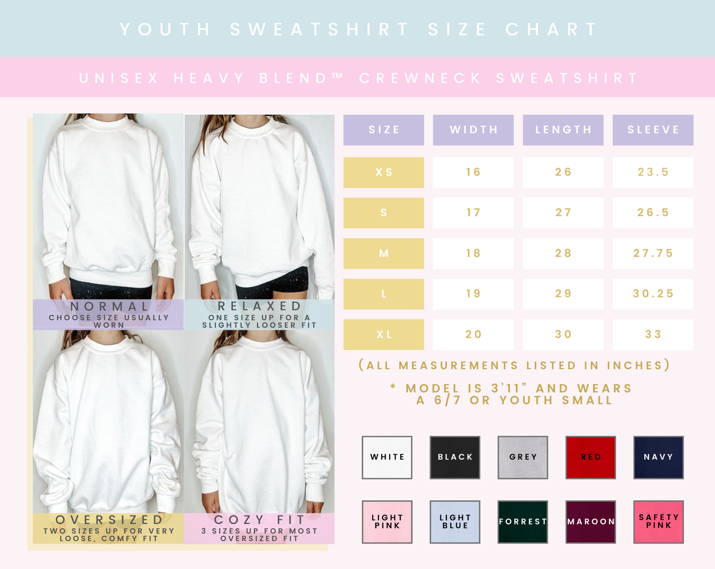 Valentine Ombre Youth Crewneck