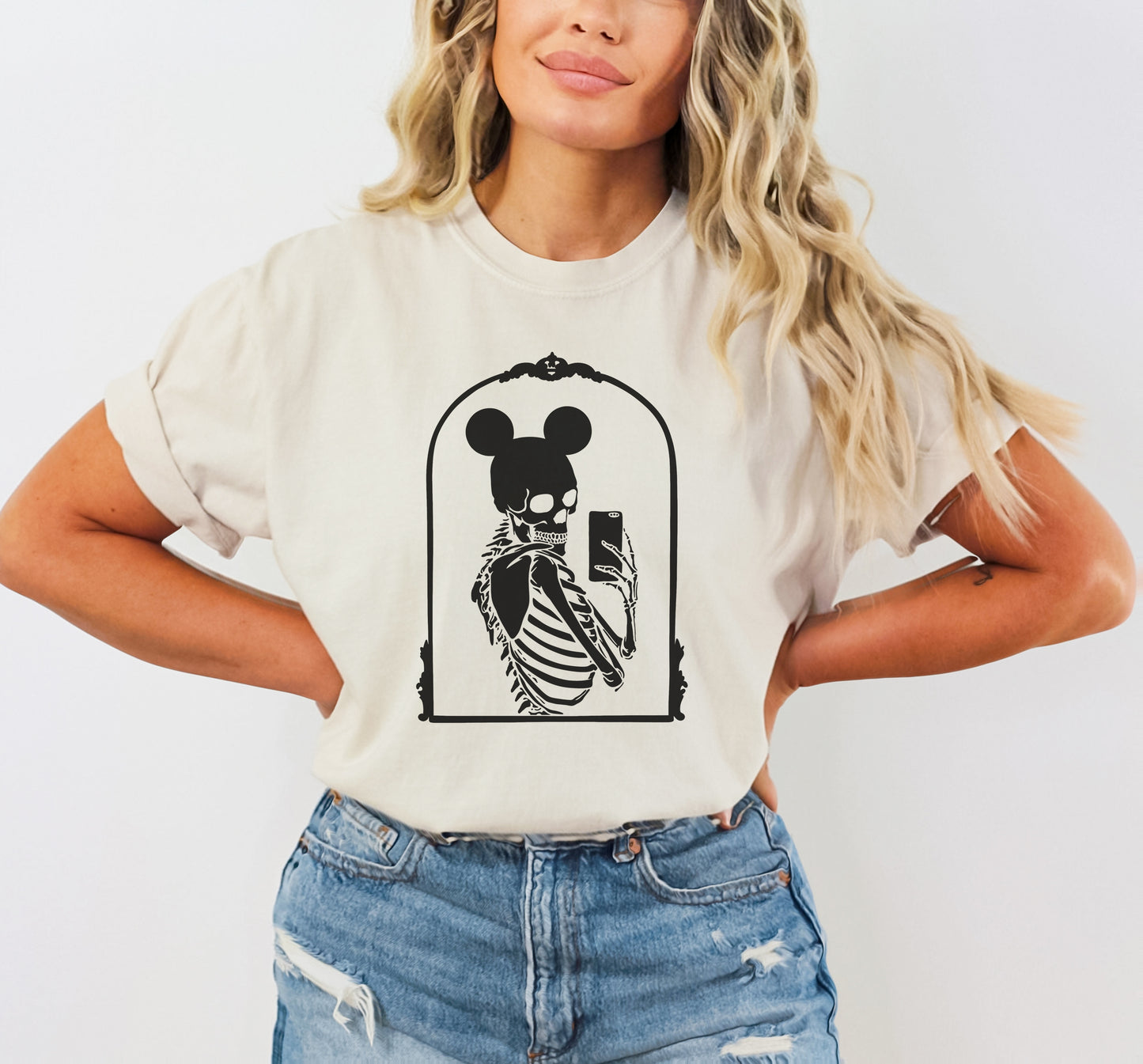 Mickey Skeleton Selfie Tee