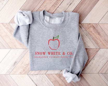 Snow White & Co.™ Apple Sweatshirt – Minimalist Princess-Inspired Crewneck