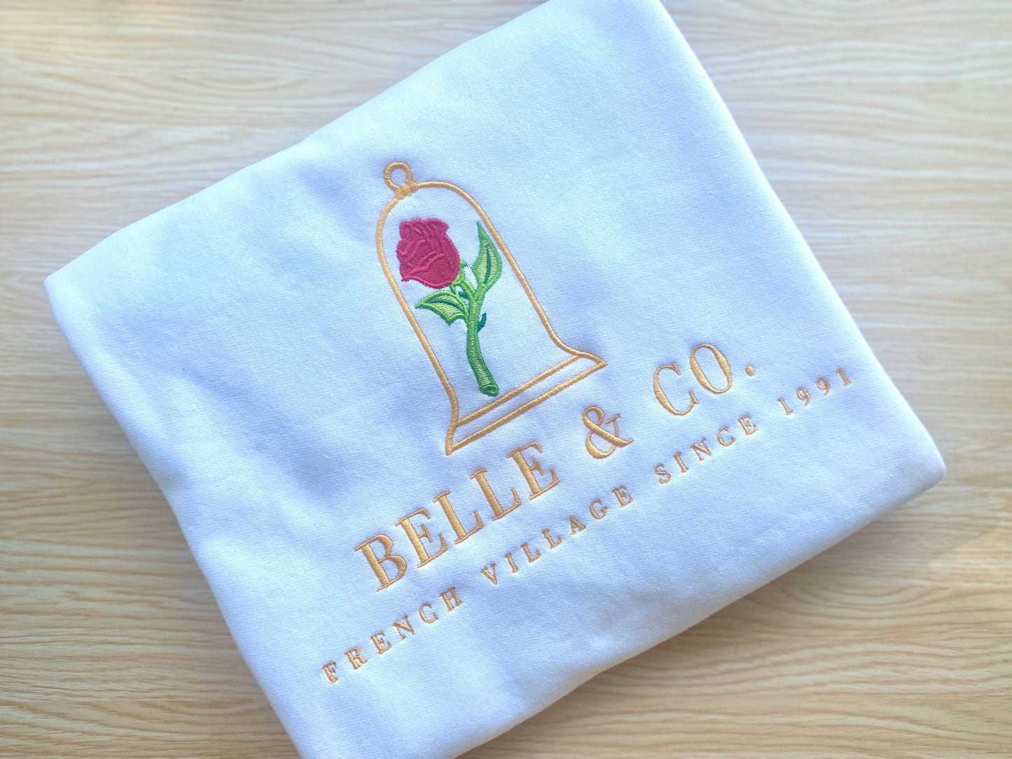 Belle & Co.™ Rose Sweatshirt – Minimalist Princess-Inspired Crewneck