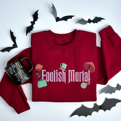 Embroidered Foolish Mortals Sweater