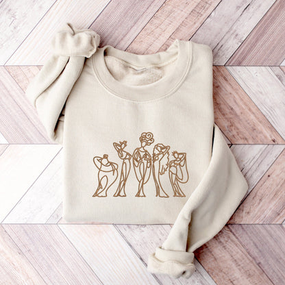 The Muses Minimal Line Art Sweater