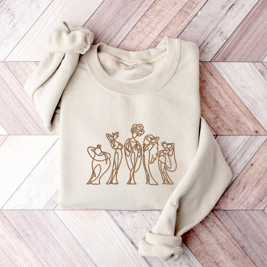 The Muses Minimal Line Art Sweater