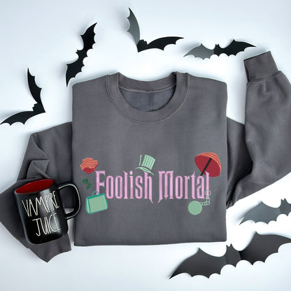 Embroidered Foolish Mortals Sweater