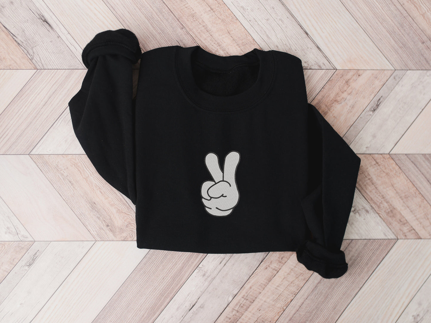 Mickey Peace Hand Embroidered Sweater