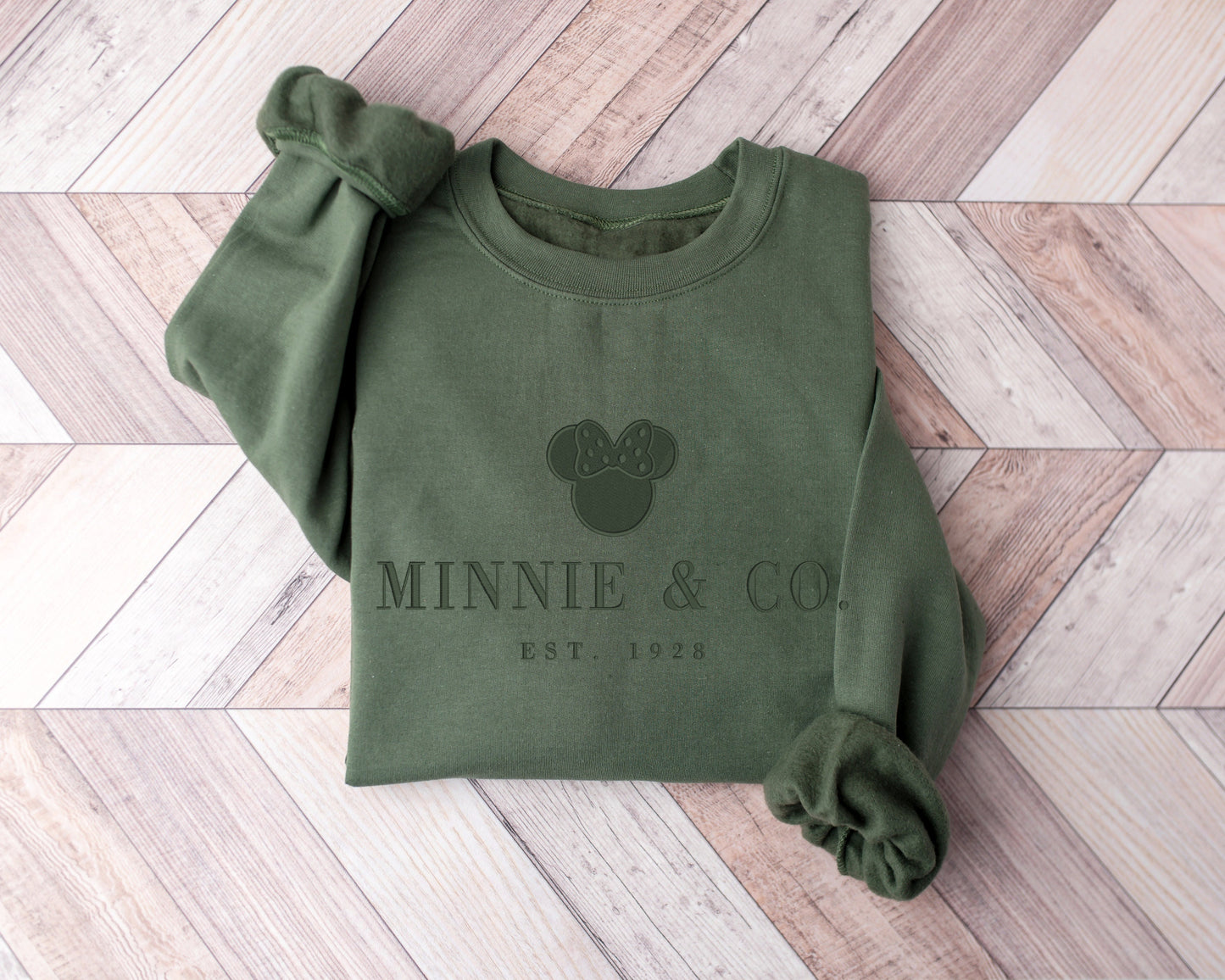 Minnie & Co.™ Monotone Sweatshirt – Minimalist Character-Inspired Crewneck - Fall Colors