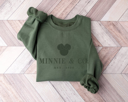 Minnie & Co.™ Monotone Sweatshirt – Minimalist Character-Inspired Crewneck - Fall Colors