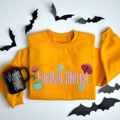 Embroidered Foolish Mortals Sweater